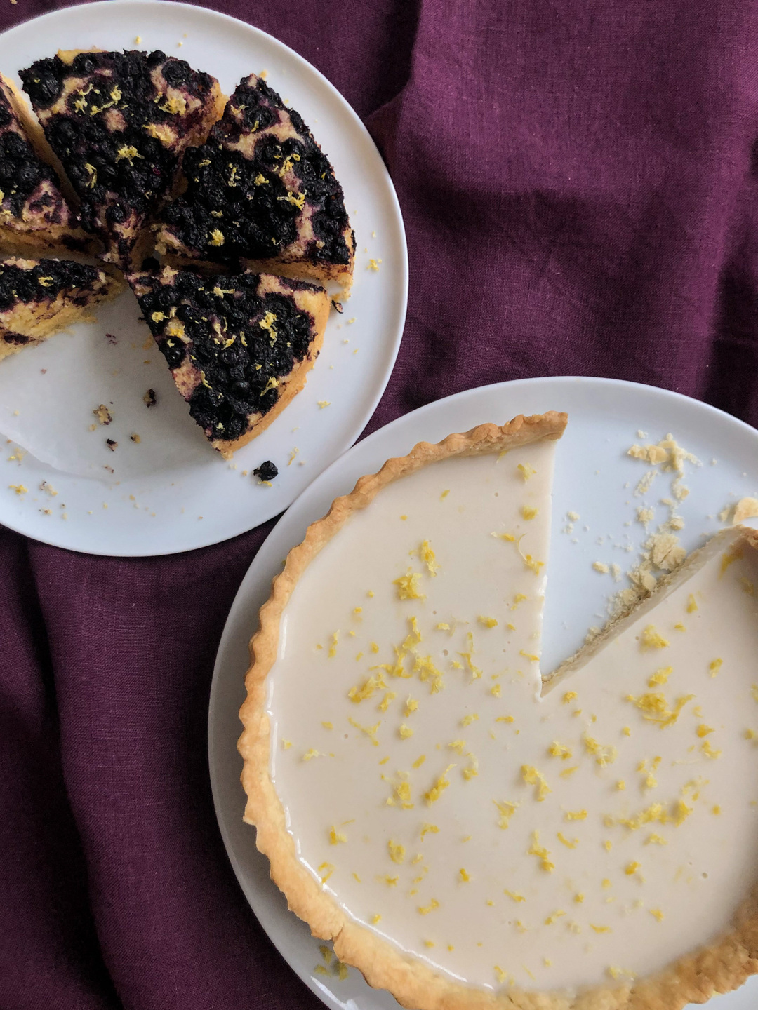 tarte au citron and lemon cornmeal cake